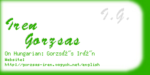 iren gorzsas business card